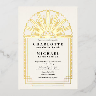 Art Deco elegance wedding invitation