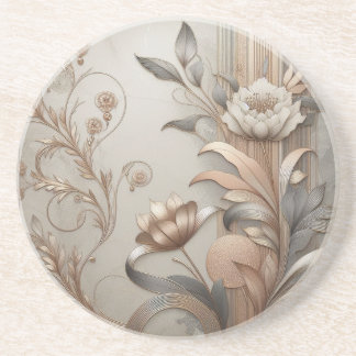 Art Deco: Elegant Botanicals and Geometric Luxury Coaster