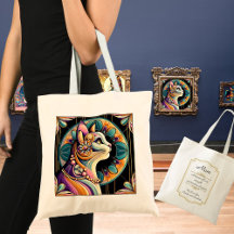 Art Deco Elegant Cat Mum Personalised 