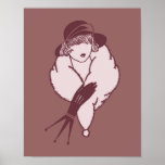 Art Deco Elegant Lady Poster<br><div class="desc">Art deco elegant lady reproduction art poster print.  Contact me if you would like any of my images on stretched canvas.</div>