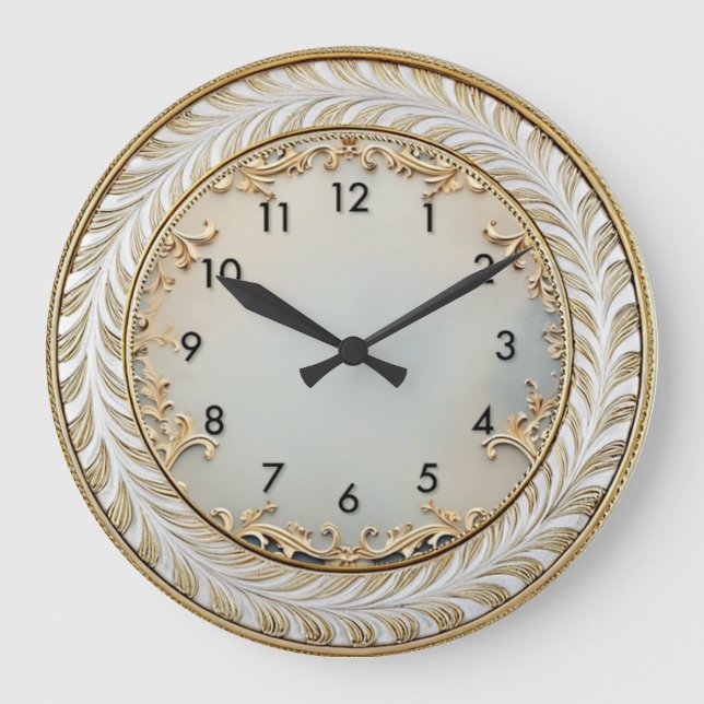 Art Deco Elegant Round Large Clock (Front)