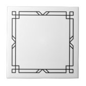 Art Deco Elegant Simple Black on White Frame Ceramic Tile (Front)