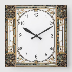 Art Deco Elegant Square Wall Clock