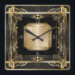 Art Deco Elegant Square Wall Clock<br><div class="desc">Great clock design. You will love it like others. Be free to use this design for other product you like or to customise and add your text. Follow me for more. Thank you. Have a nice day.</div>
