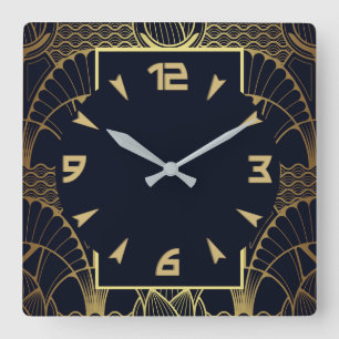 Art Deco elegant Square Wall Clock