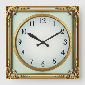 Art Deco Elegant Square Wall Clock