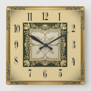 Art Deco Elegant Square Wall Clock