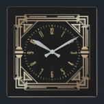 Art Deco elegant  Square Wall Clock<br><div class="desc">Great clock design. You will love it like others. Be free to use this design for other product you like or to customise and add your text. Follow me for more. Thank you. Have a nice day.</div>