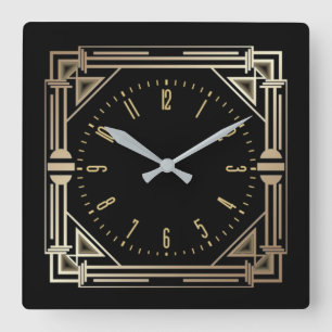 Art Deco elegant Square Wall Clock