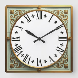 Art Deco Elegant Square Wall Clock