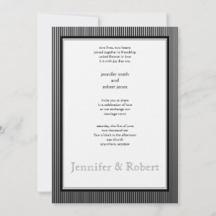 Art Deco Elegant Stripe Wedding Invitation
