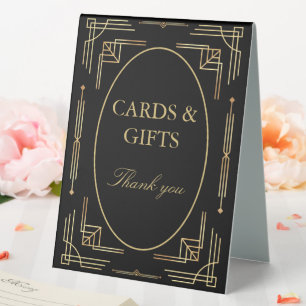 Art Deco Elegant Table Tent Sign Cards&Gifts