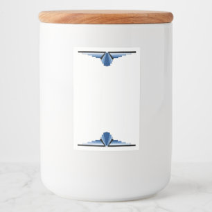 Art deco element in blue food label