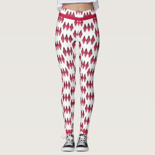 Art deco element in crimson Leggings