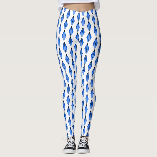 Art deco element in deep blue leggings (Front)