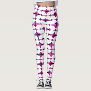 Art deco element in deep pink Leggings
