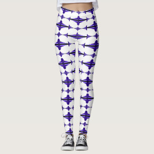 Art deco element in deep purple Leggings