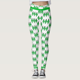 Art deco element in green Leggings