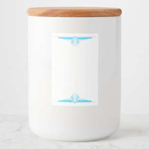 Art deco element in light blue food label