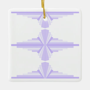 Art Deco element in lilac & purple Ceramic Ornament