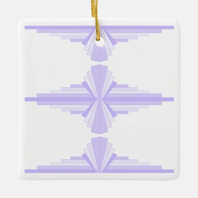 Art Deco element in lilac & purple Ceramic Ornament (Front)