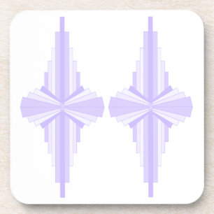 Art deco element in lilac & purple coaster