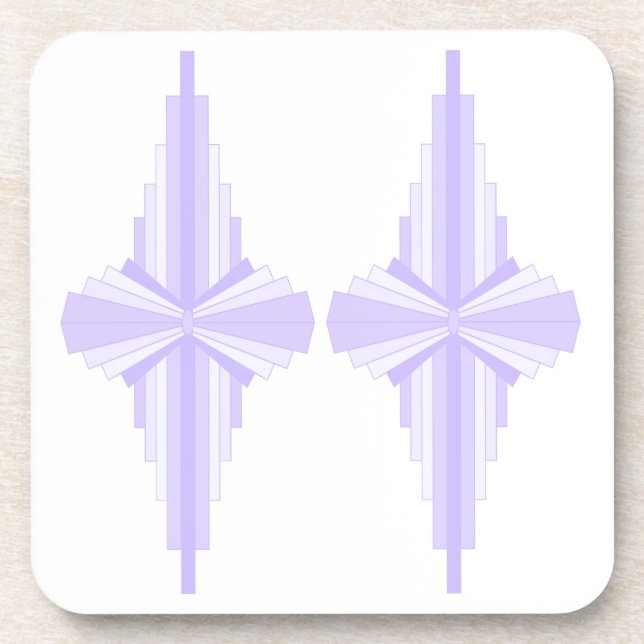 Art deco element in lilac & purple coaster (Front)