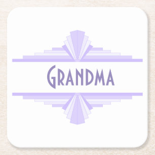 Art deco element in lilac & purple Coaster
