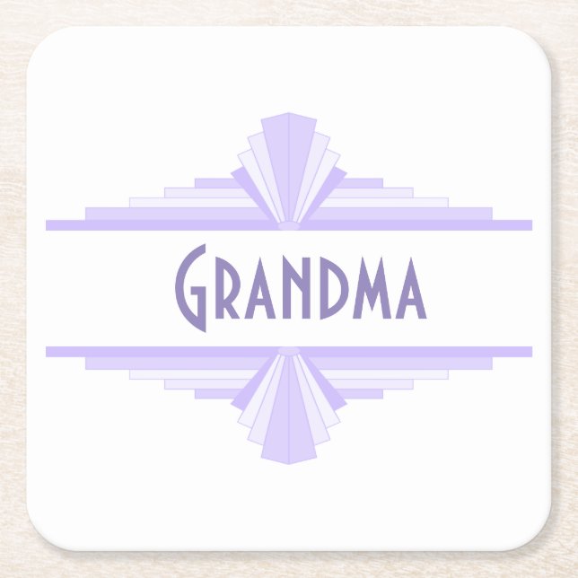 Art deco element in lilac & purple Coaster (Front)