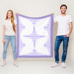 Art deco element in lilac & purple fleece blanket