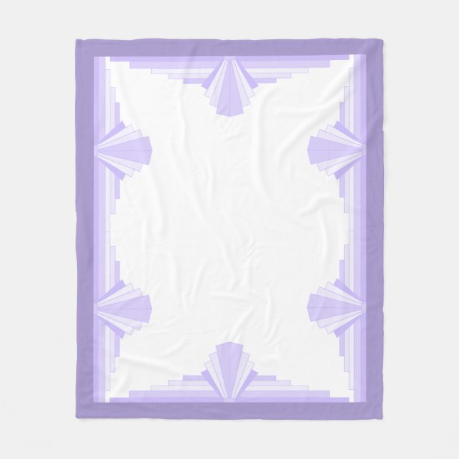 Art deco element in lilac & purple Fleece Blanket (Front)
