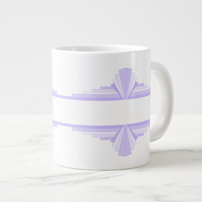 Art deco element in lilac & purple large coffee mug (Front Right)