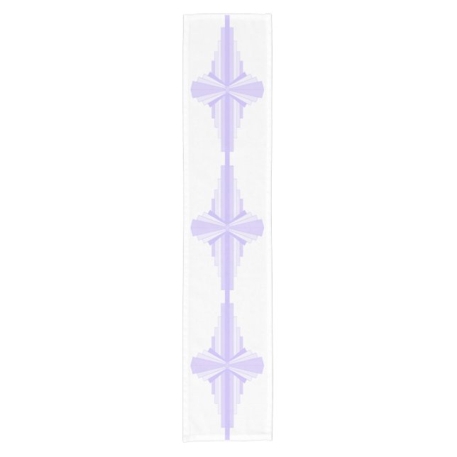 Art deco element in lilac & purple short table run runner (Front)