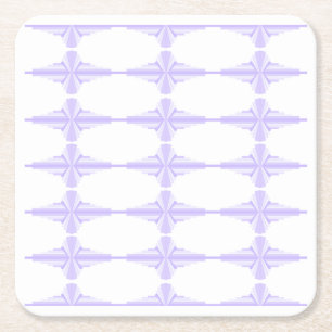 Art deco element in lilac & purple square paper coaster
