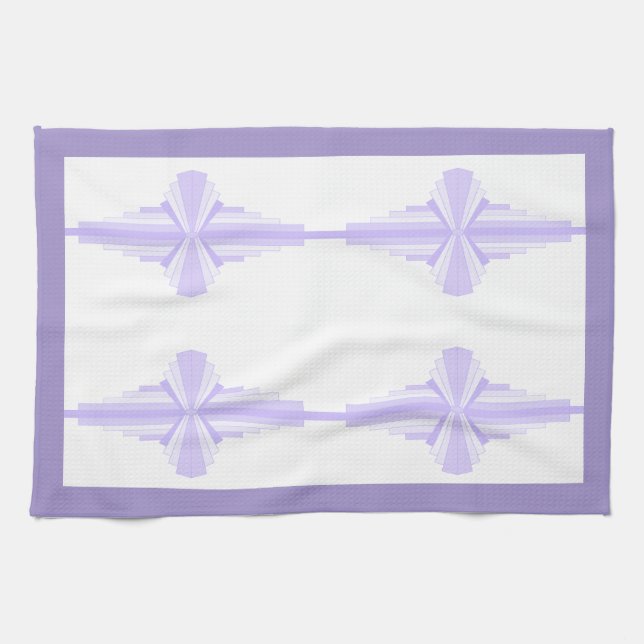 Art deco element in lilac & purple tea towel (Horizontal)