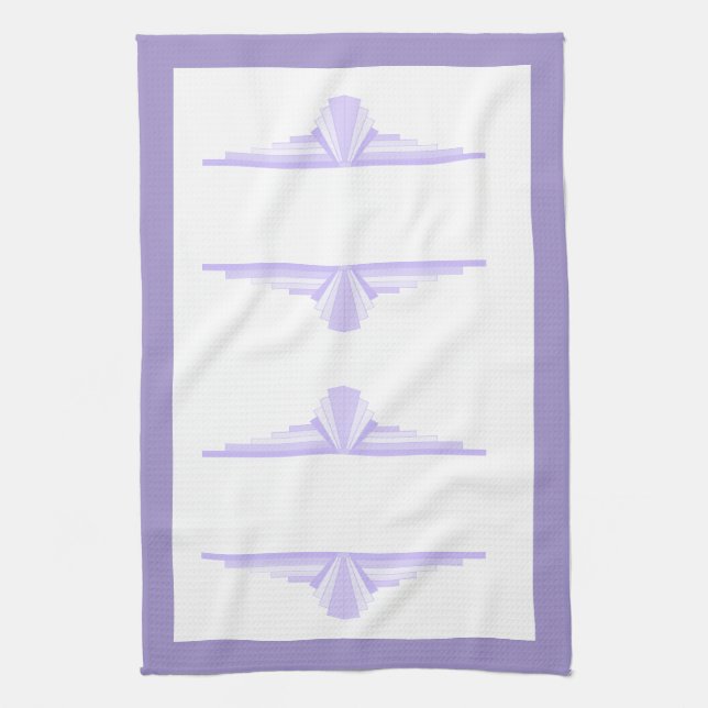 Art deco element in lilac & purple TeaTowels Tea Towel (Vertical)