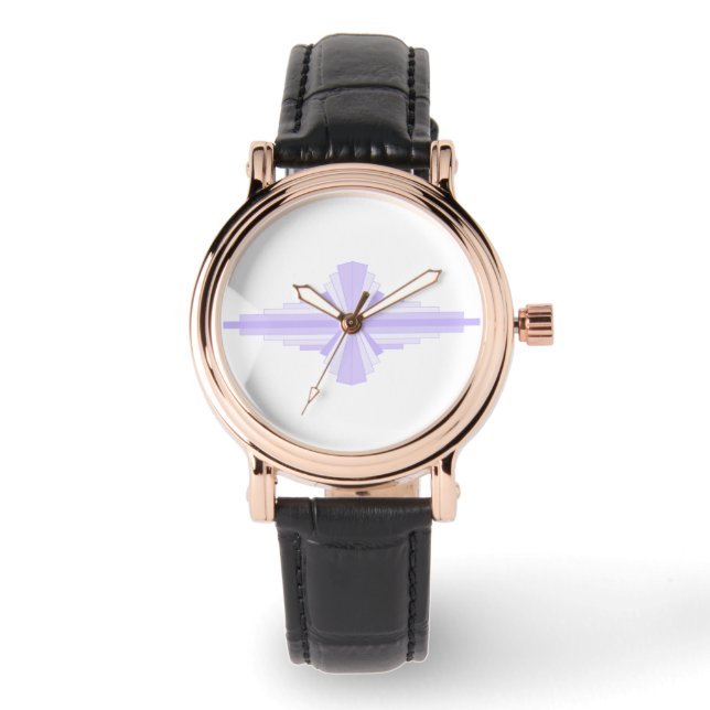Art deco element in lilac & purple watch (Front)