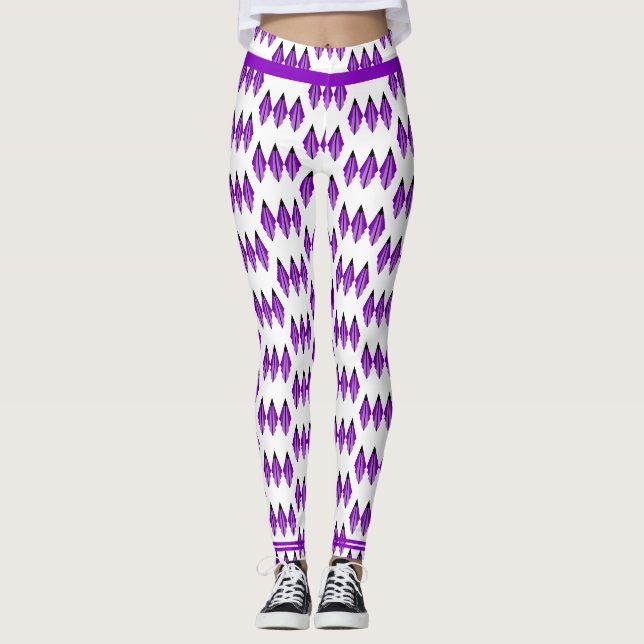 Art deco element in purple Leggings (Front)