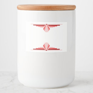 Art deco element in red food label