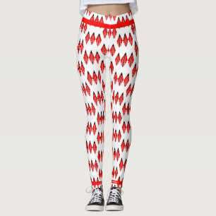 Art deco element in red Leggings