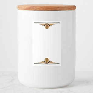Art deco element in tan food label