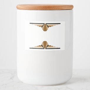 Art deco element in tan food label