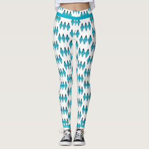 Art deco element in teal green Leggings