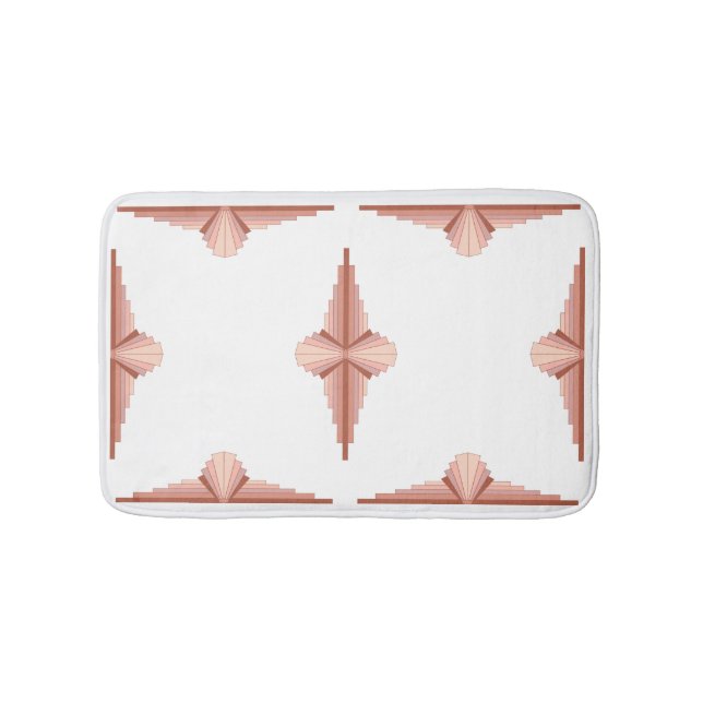 Art deco elements in a rose gold palette bath mat (Front)