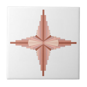 Art deco elements in a rose gold palette ceramic tile