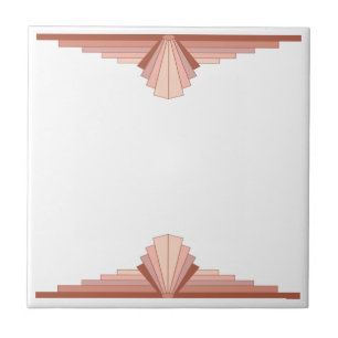 Art deco elements in a rose gold palette ceramic tile