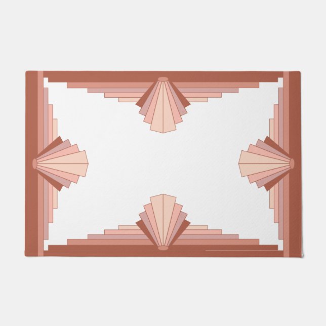 Art deco elements in a rose gold palette doormat (Front)