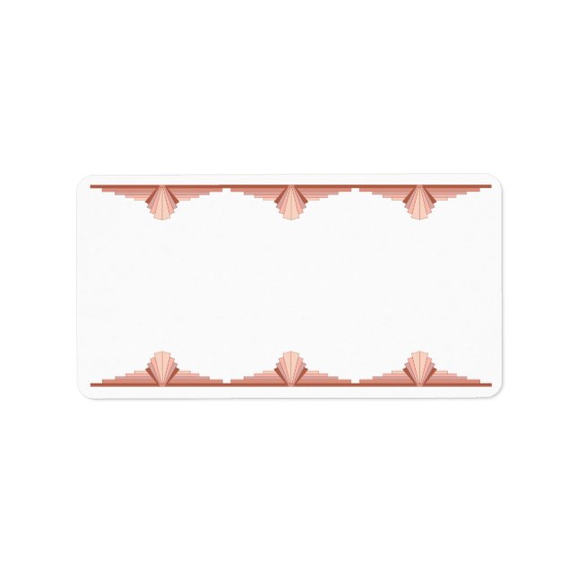 Art deco elements in a rose gold palette label (Front)