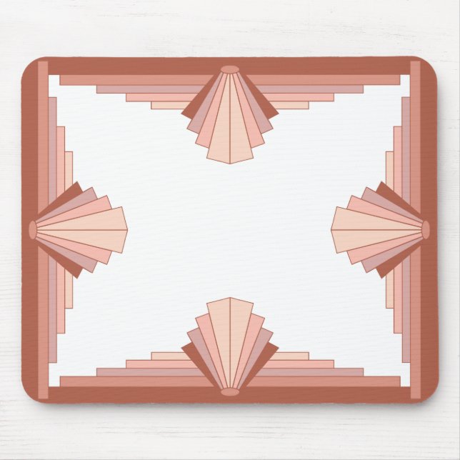 Art deco elements in a rose gold palette mouse pad (Front)