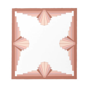 Art deco elements in a rose gold palette notepad